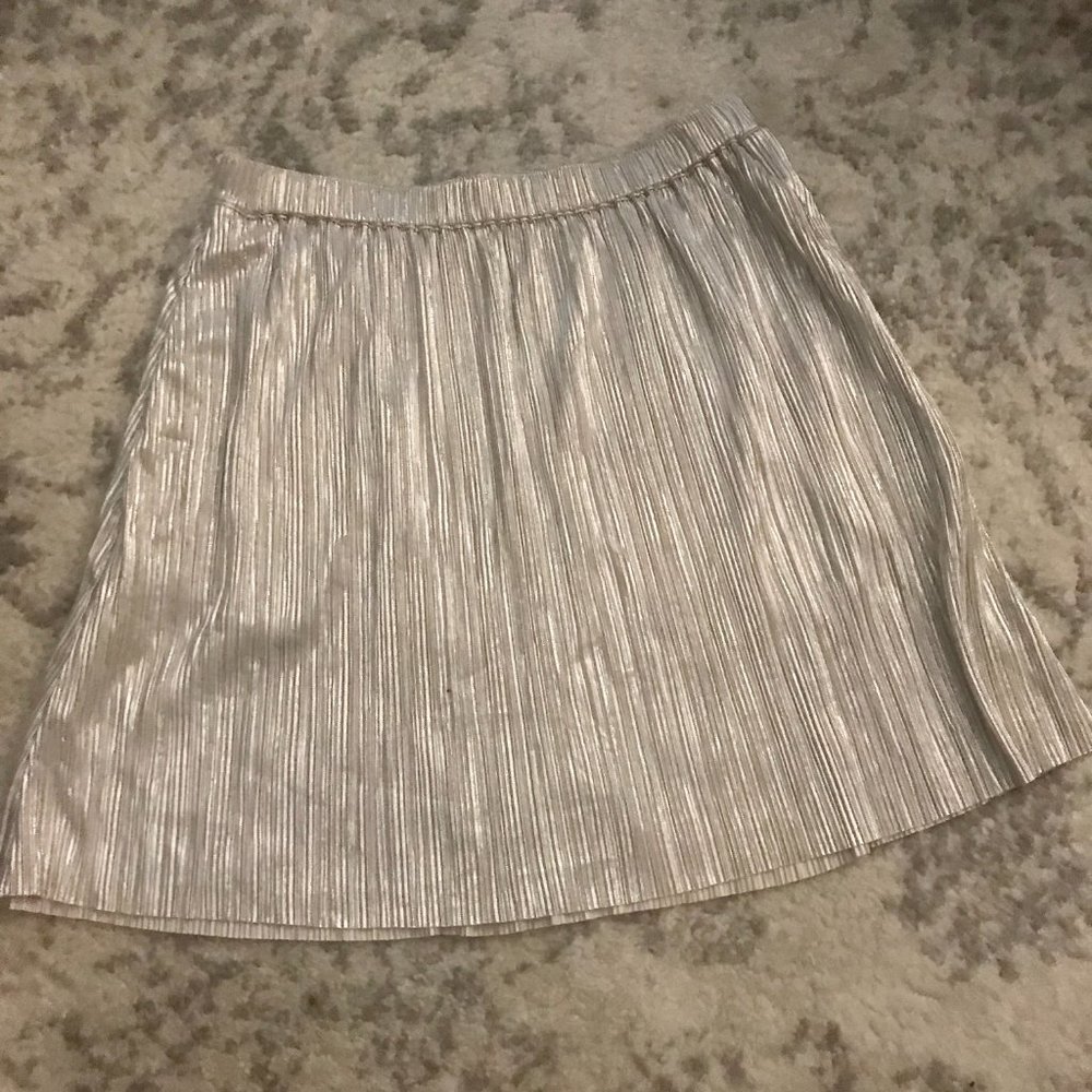 BGBGeneration Metallic Silver Skirt